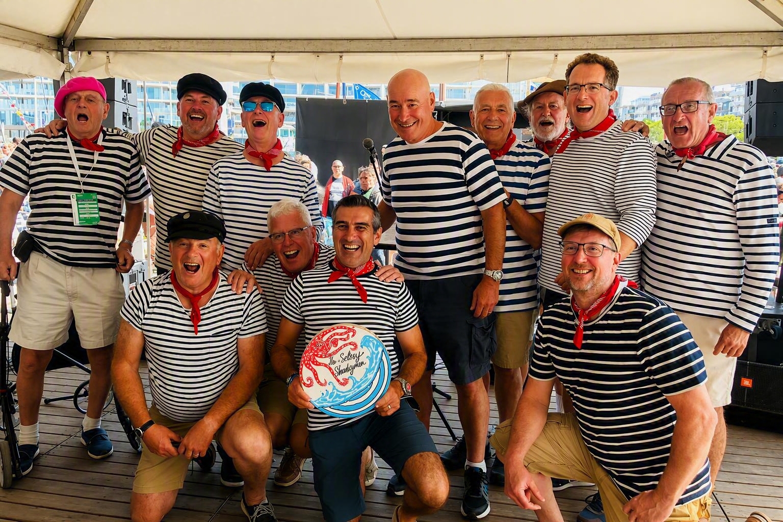 The Selsey Shantymen crew at Ostend