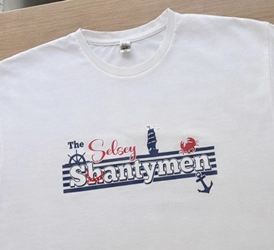 White T-shirt with the crew logo